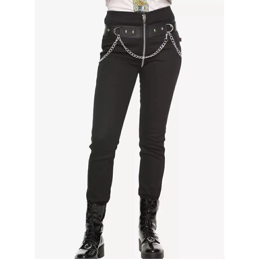 Royal Bones By Tripp Full Zipper & Chain Pants Zippers Goth Emo Y2K NWT Size 17